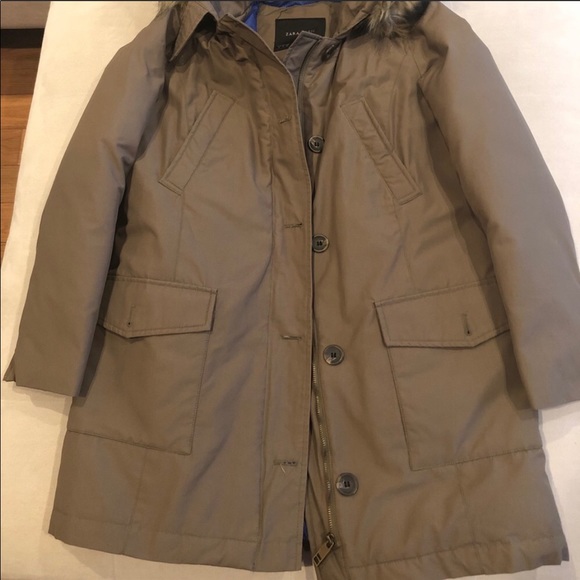 Zara SzM Green Parka Puffer Coat - Picture 7 of 14